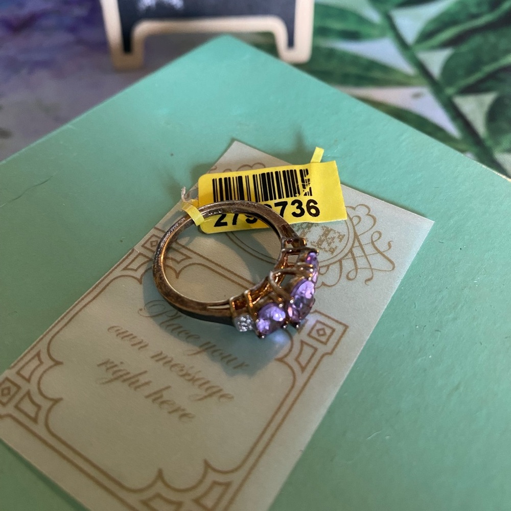 NWT Amethyst Gold Plated 925 Ring